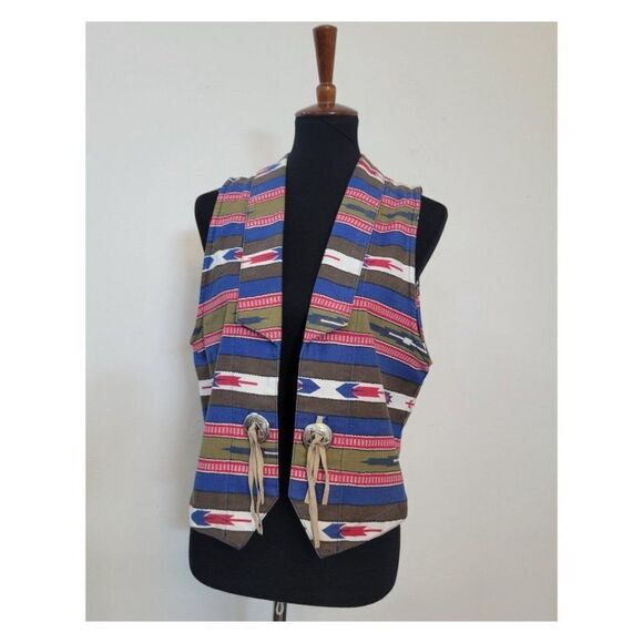 Vintage 1990s Southwest Denim Vest - Picture 5 of 5
